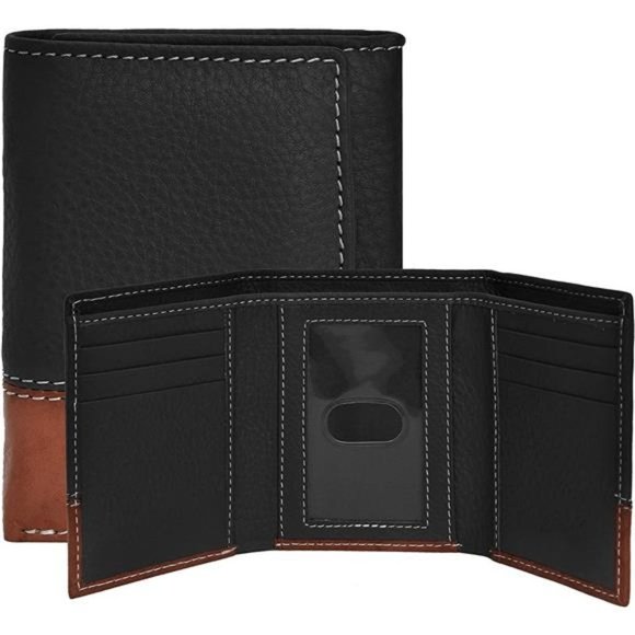 SLIM RFID Wallets for Men Black/Tan